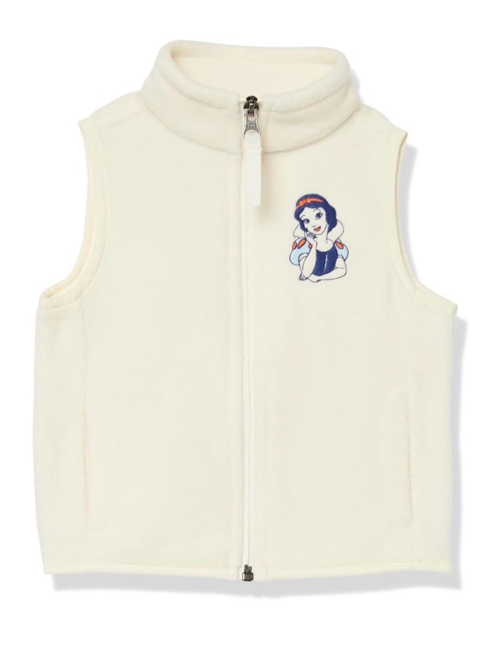 NWT Disney Snow White Girls M 8 Fleece Vest Full Zip Cream